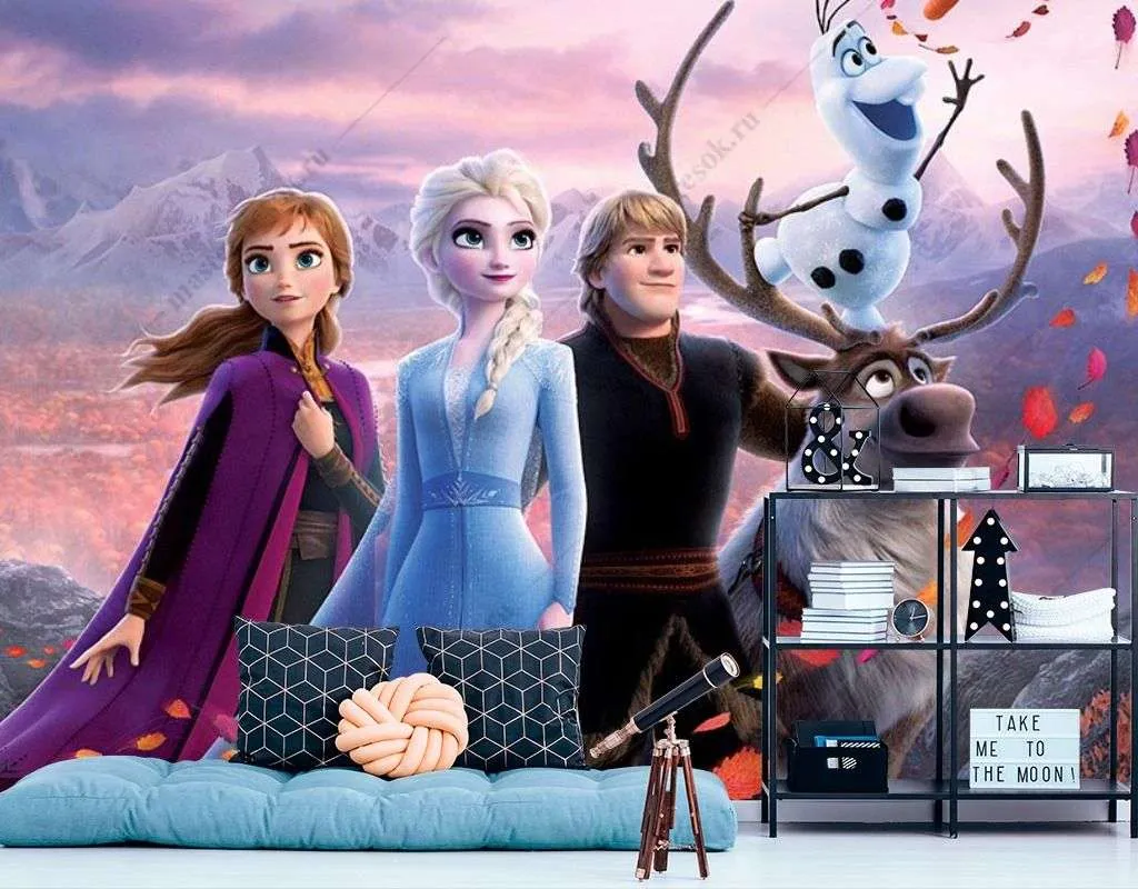 Фотообои в интерьере мультфильм холодное сердце  12-1367 фото