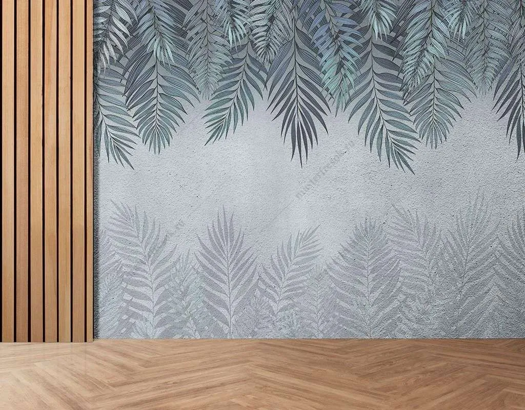 Фотообои в интерьере пепельные перья  9-1642 фото