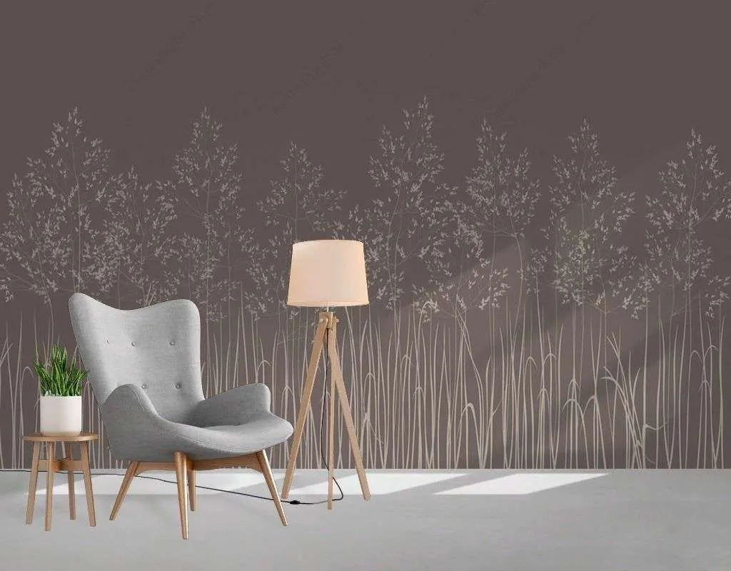 Фотообои в интерьере колоски на коричневом фоне  13-517 фото