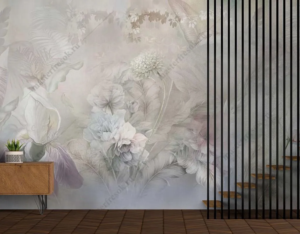 Фотообои в интерьере поляна ирисов  13-420 фото