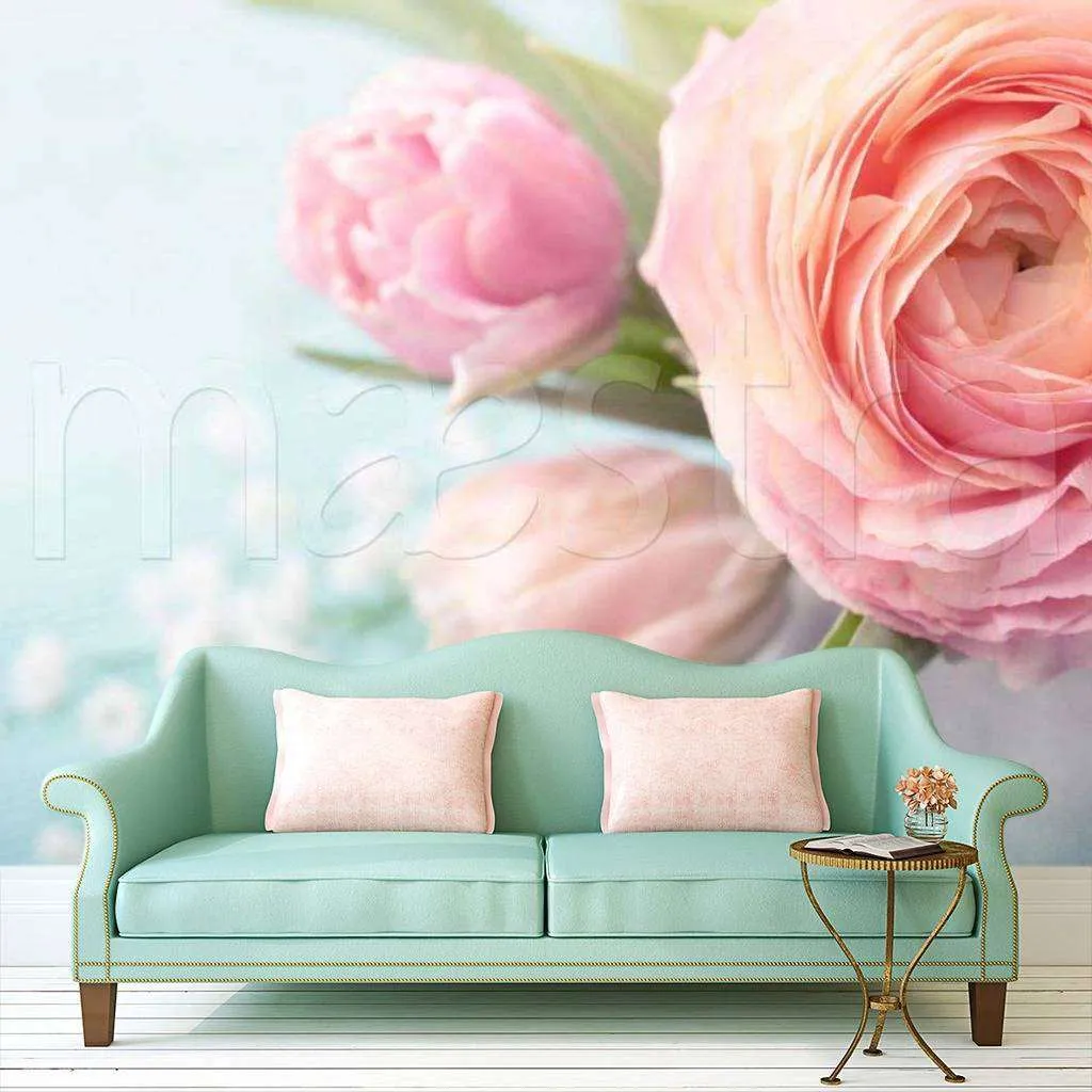 Фотообои Розовое на голубом  9-100