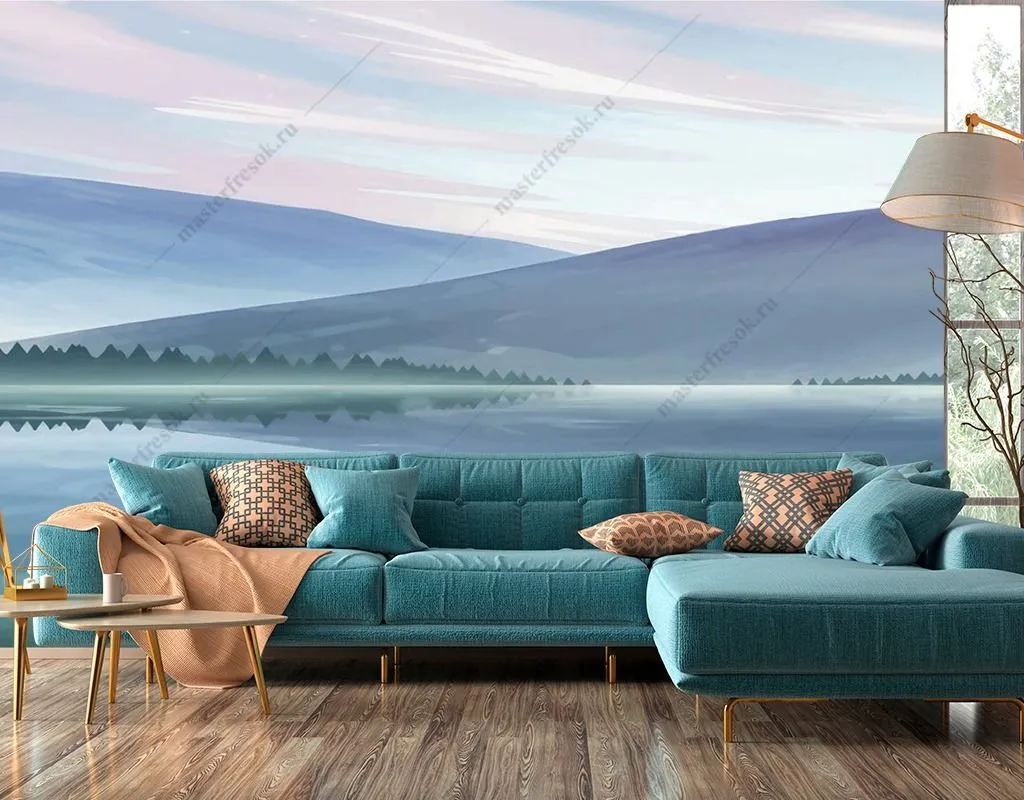 Фотообои в интерьере пейзаж минимализм  14-421 фото