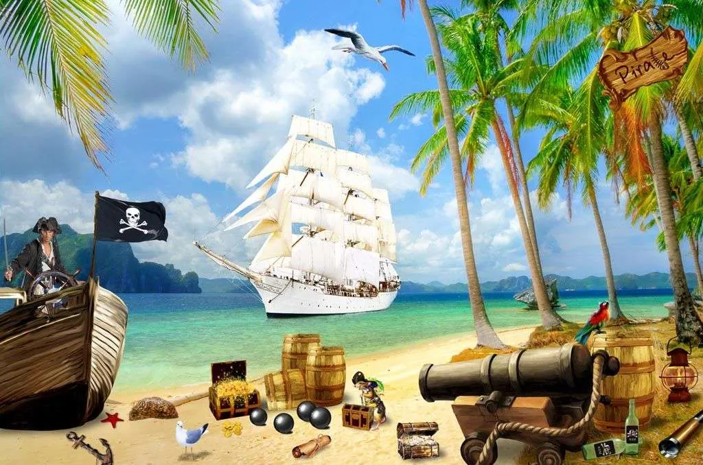 Фотообои в интерьере таинственный остров  12-907 фото