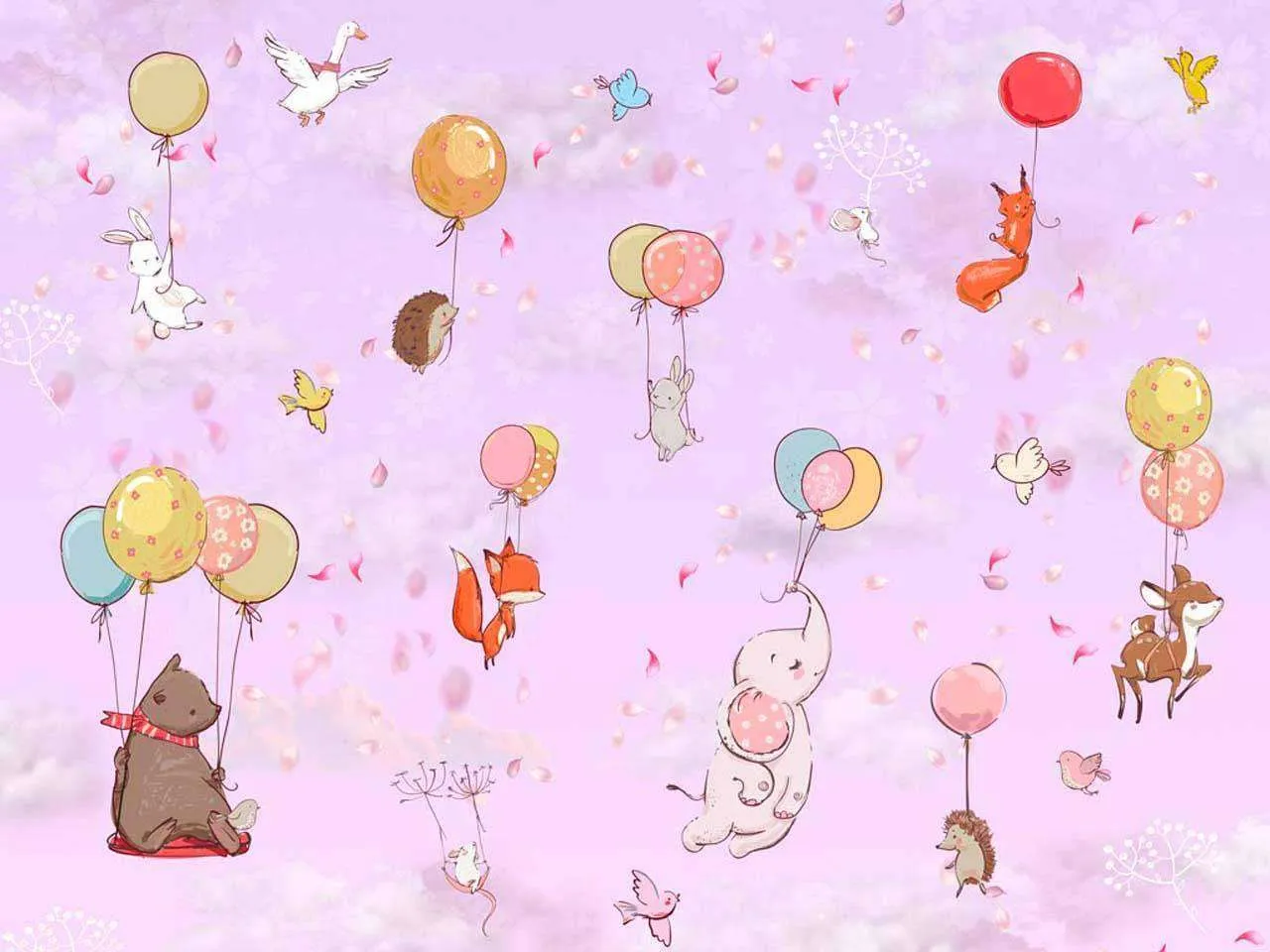 Фотообои в интерьере детские с шарами  7-721 фото