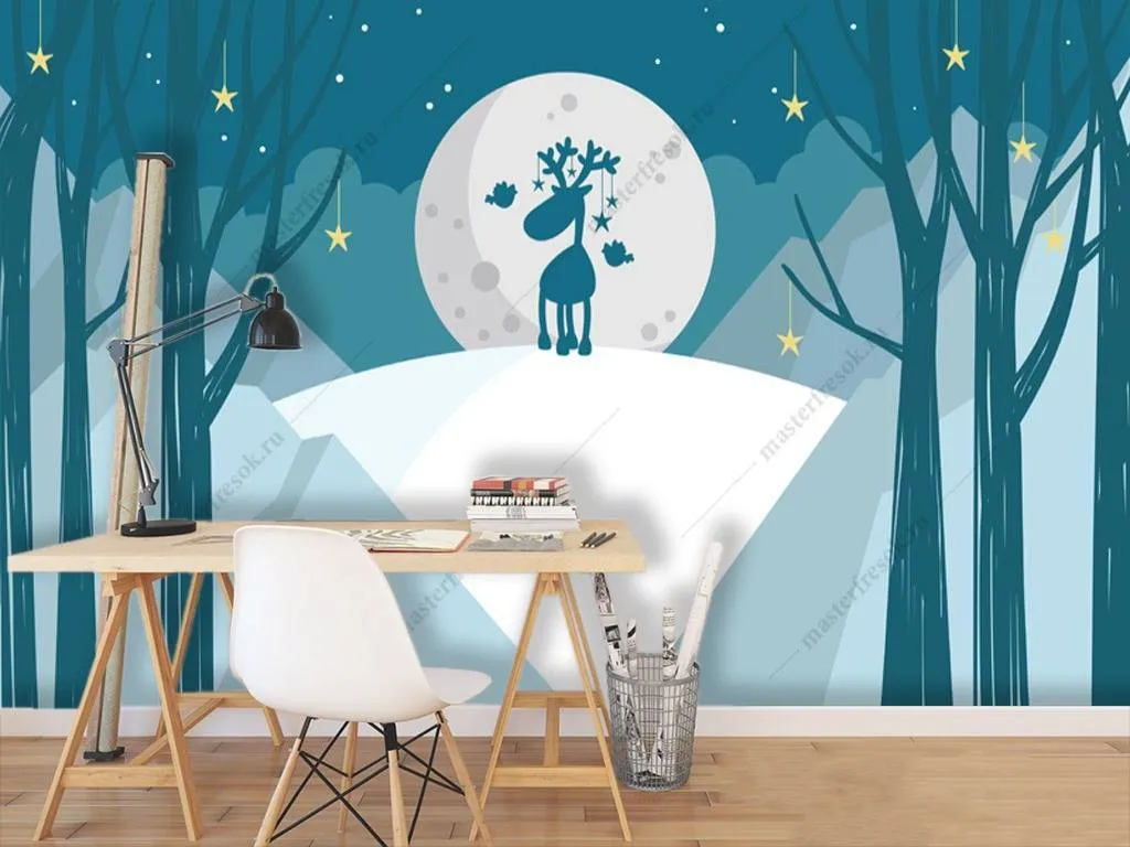 Фотообои Лес под луной  12-962