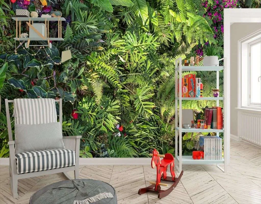 Фотообои в интерьере густой лес  9-1614 фото