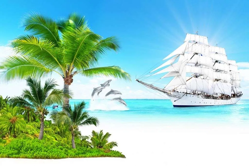 Фотообои в интерьере пляж белый  12-961 фото