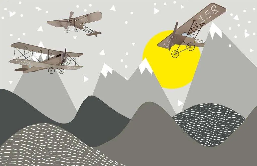 Фотообои в интерьере самолет иллюстрация  12-1138 фото