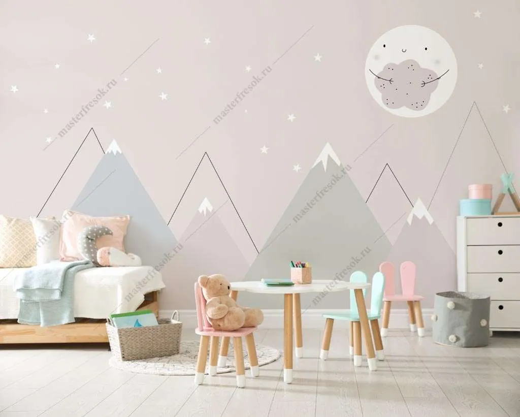 Фотообои в интерьере скандинавские горы  12-1426 фото