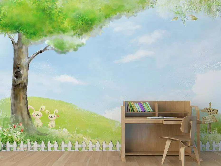 Фотообои в интерьере дерево в детскую  15-149 фото