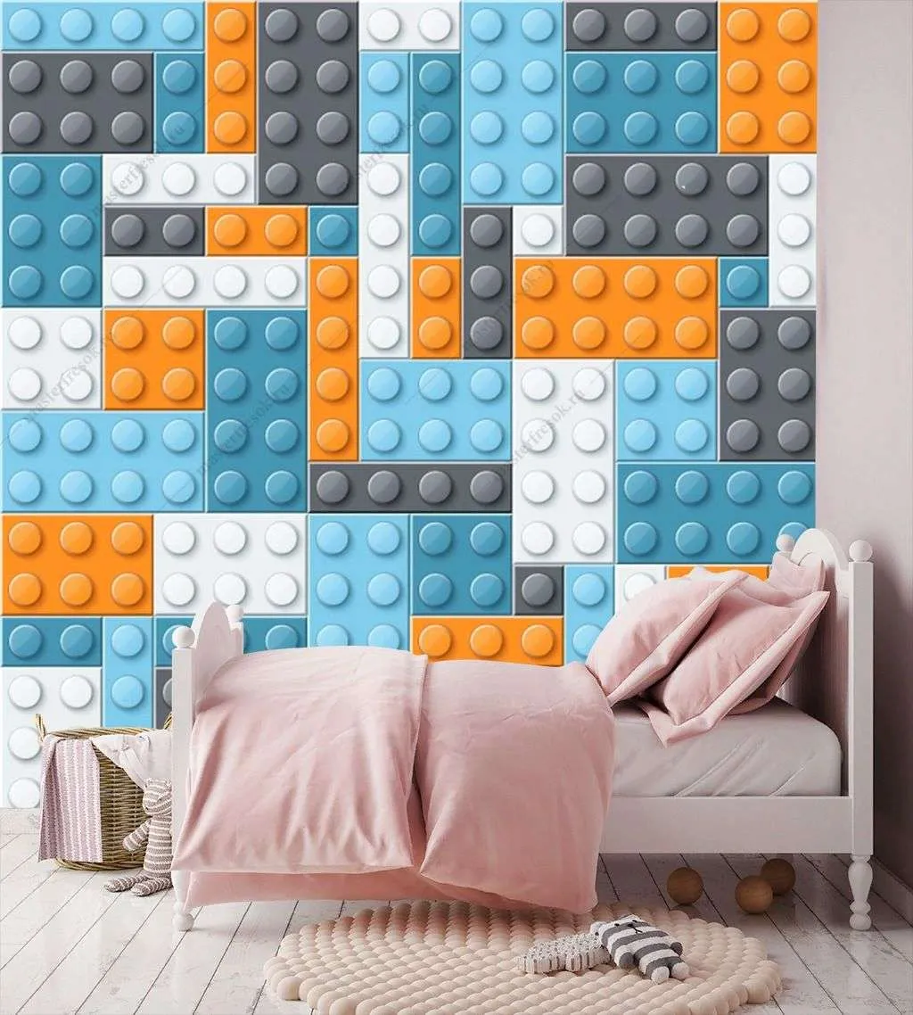 Фотообои в интерьере пазлы из лего  12-1344 фото