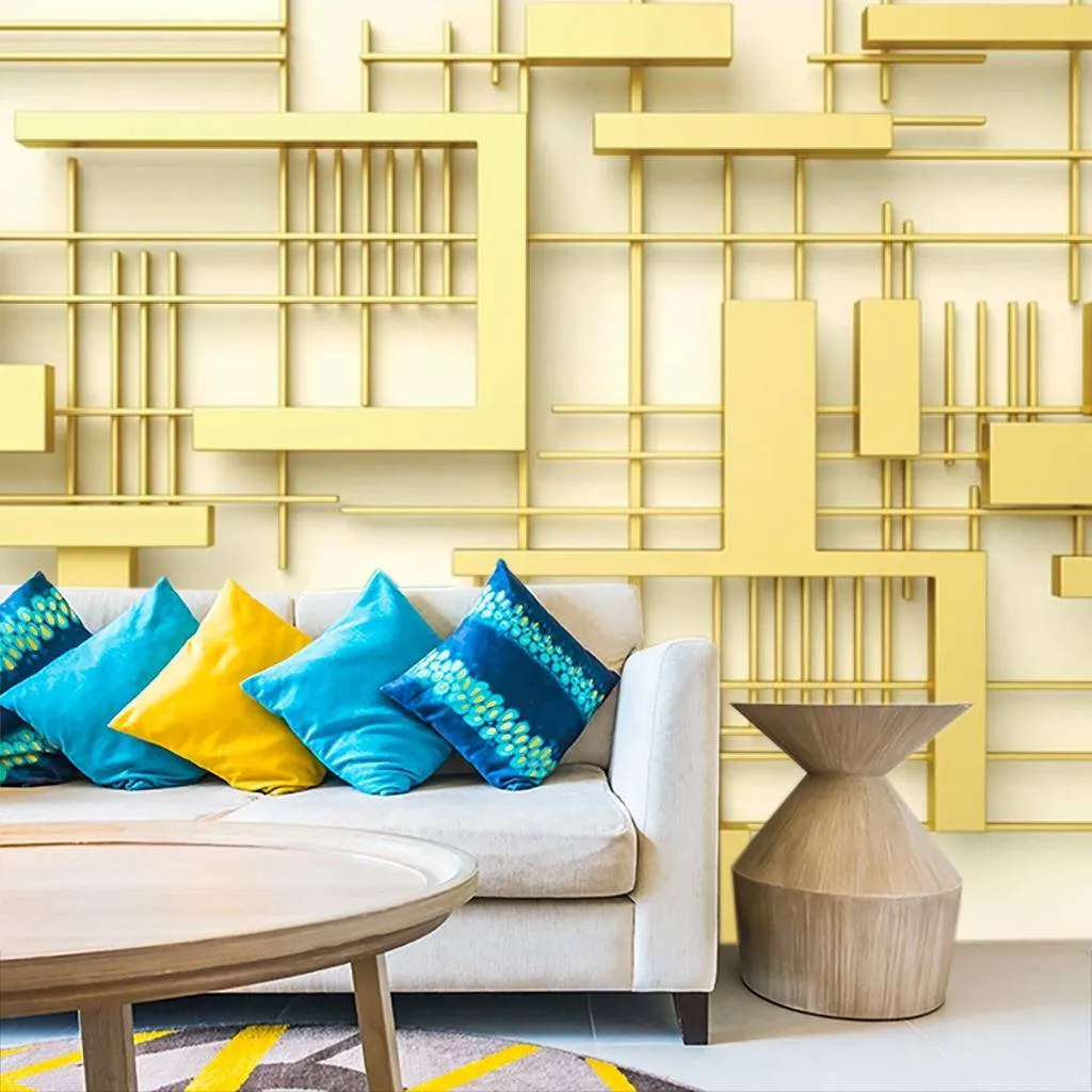 Фотообои Трехмерная золотая стена  15-423