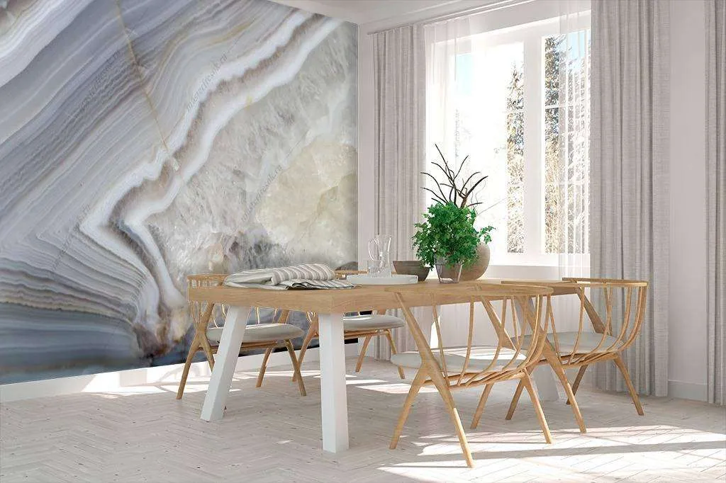 Фотообои в интерьере минерал агат облачный  9-1066 фото