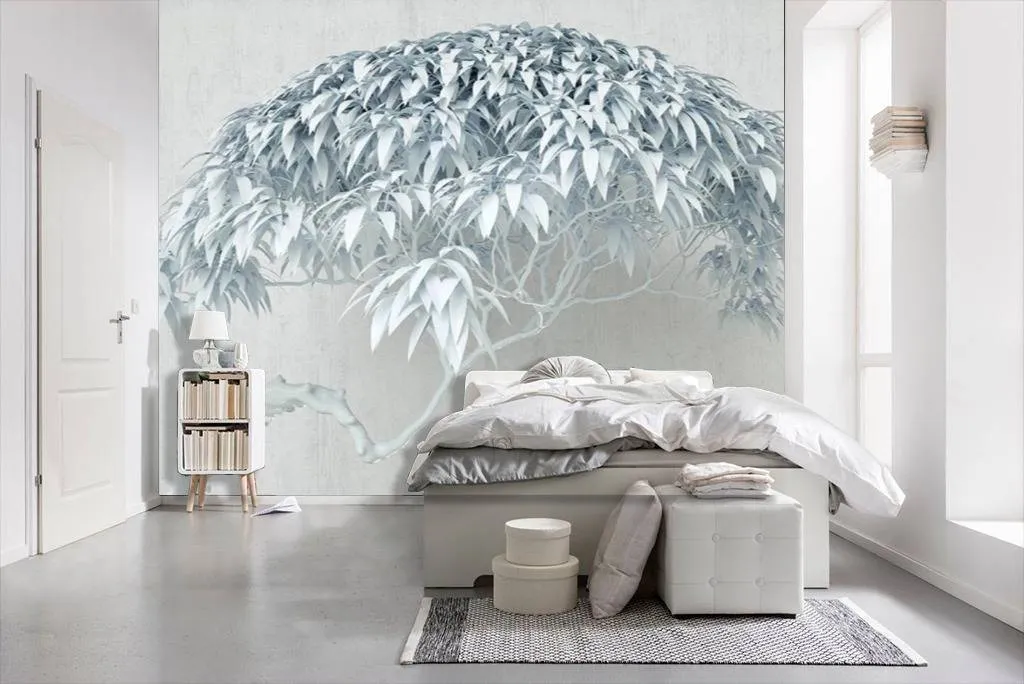 Фотообои Стереоскопическое дерево серо-голубое  15-409