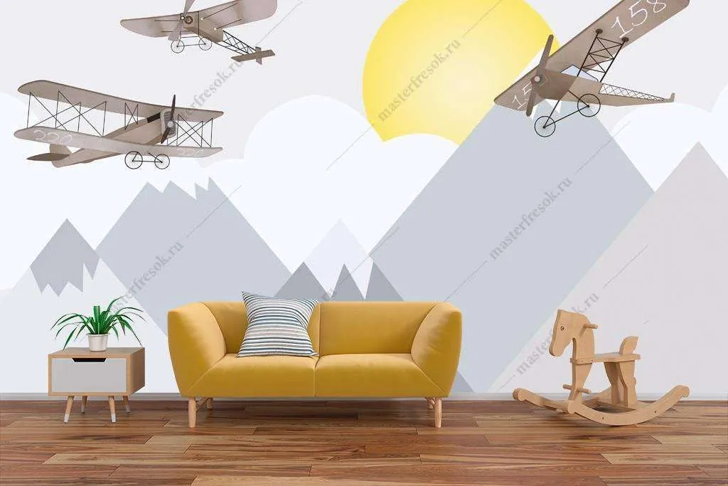 Фотообои в интерьере самолет парит  12-1140 фото