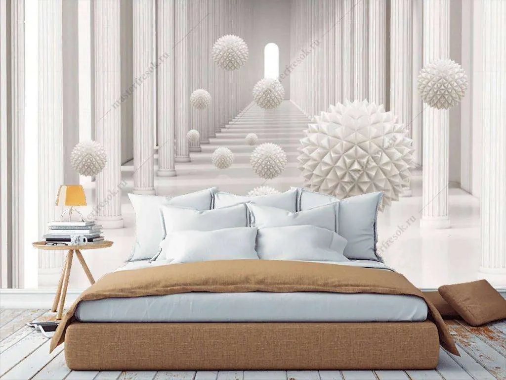 Фотообои в интерьере геометрические шары  15-821 фото