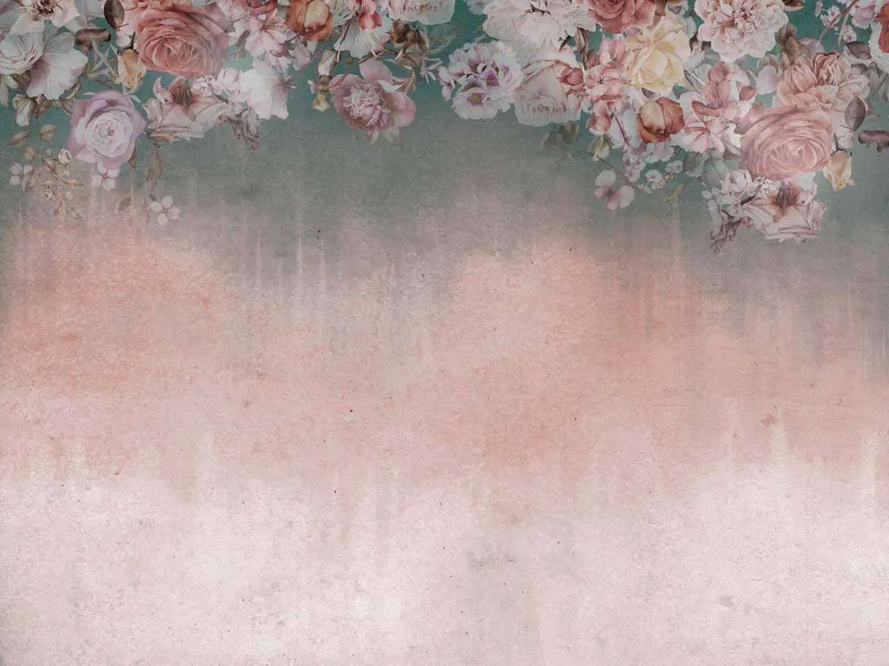 Фотообои в интерьере нежные цветы над головой  7-748 фото