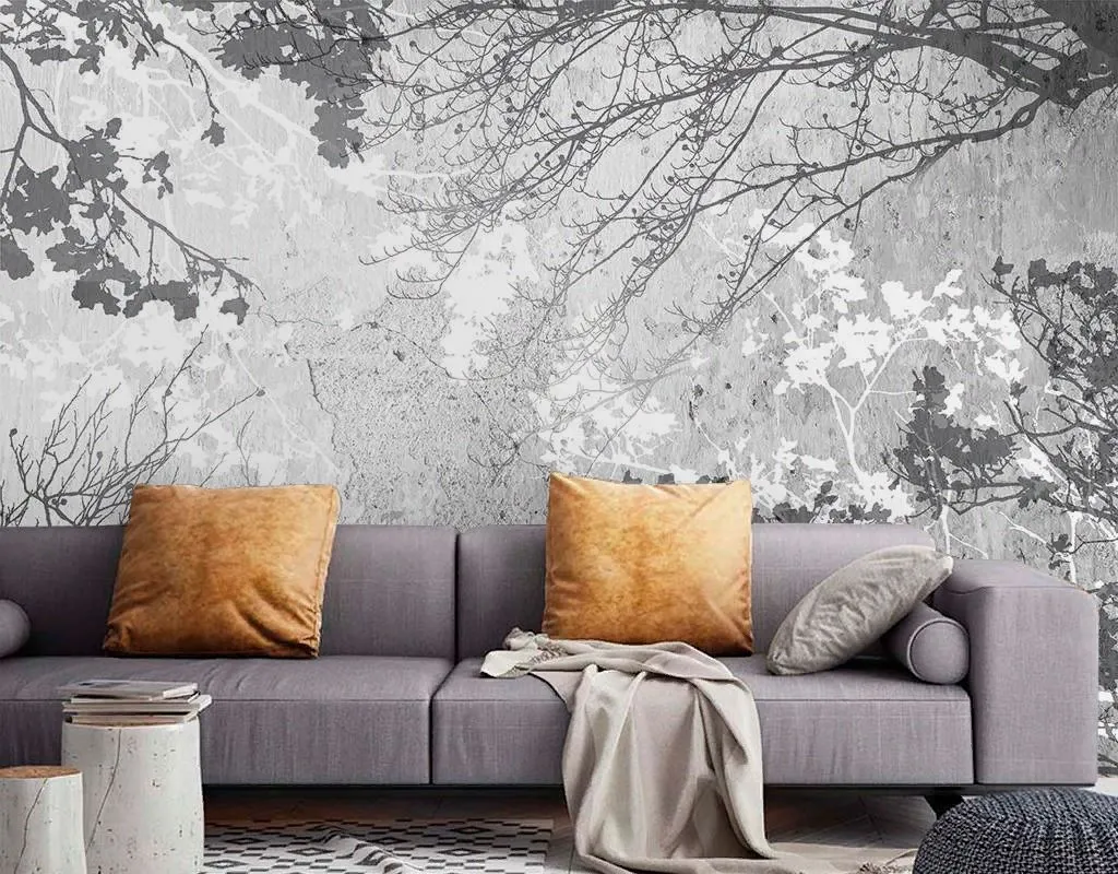 Фотообои в интерьере ветви серые  9-1922 фото