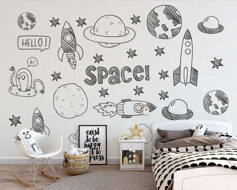 Фотообои в интерьере космос рисунок  15-320 фото