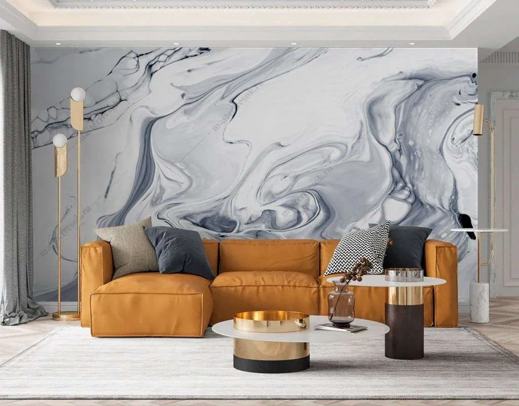 Фотообои в интерьере серый флюид  9-1657 фото