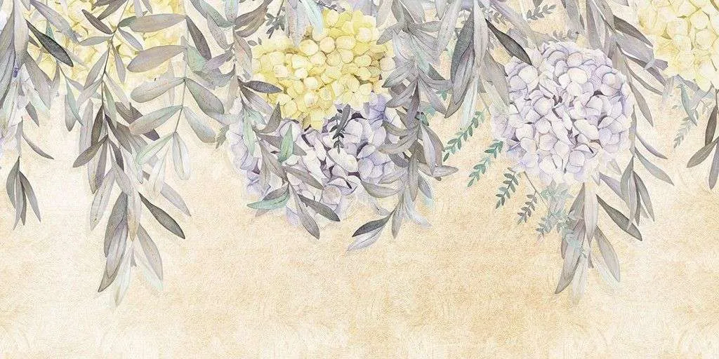 Фотообои в интерьере цветы желтые свисающие  9-1995 фото