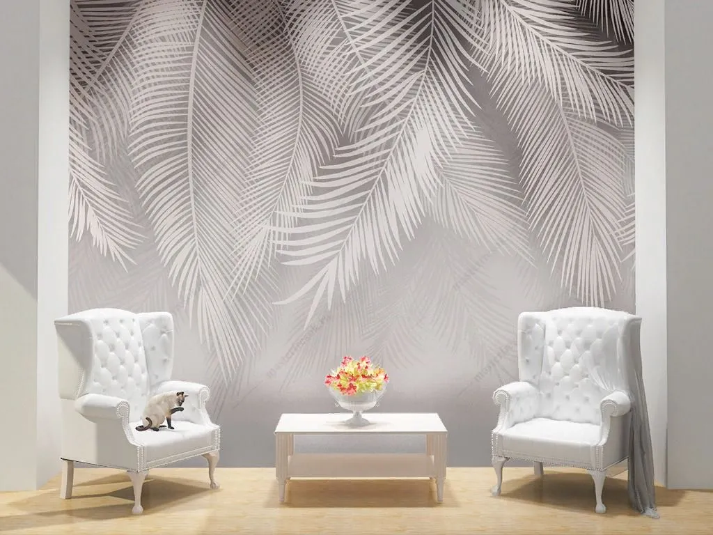 Фотообои в интерьере свисающие листья  9-1744 фото