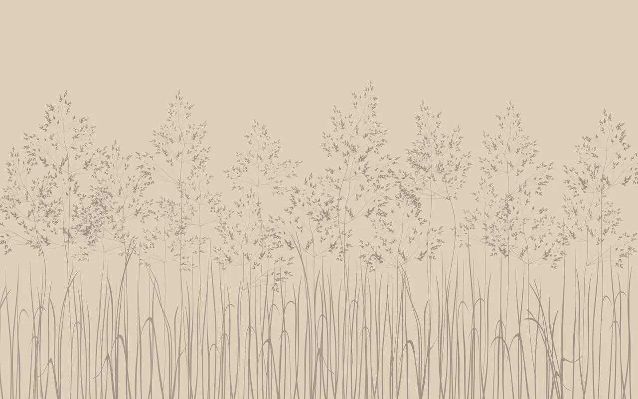 Фотообои в интерьере колоски на бежевом фоне  13-518 фото