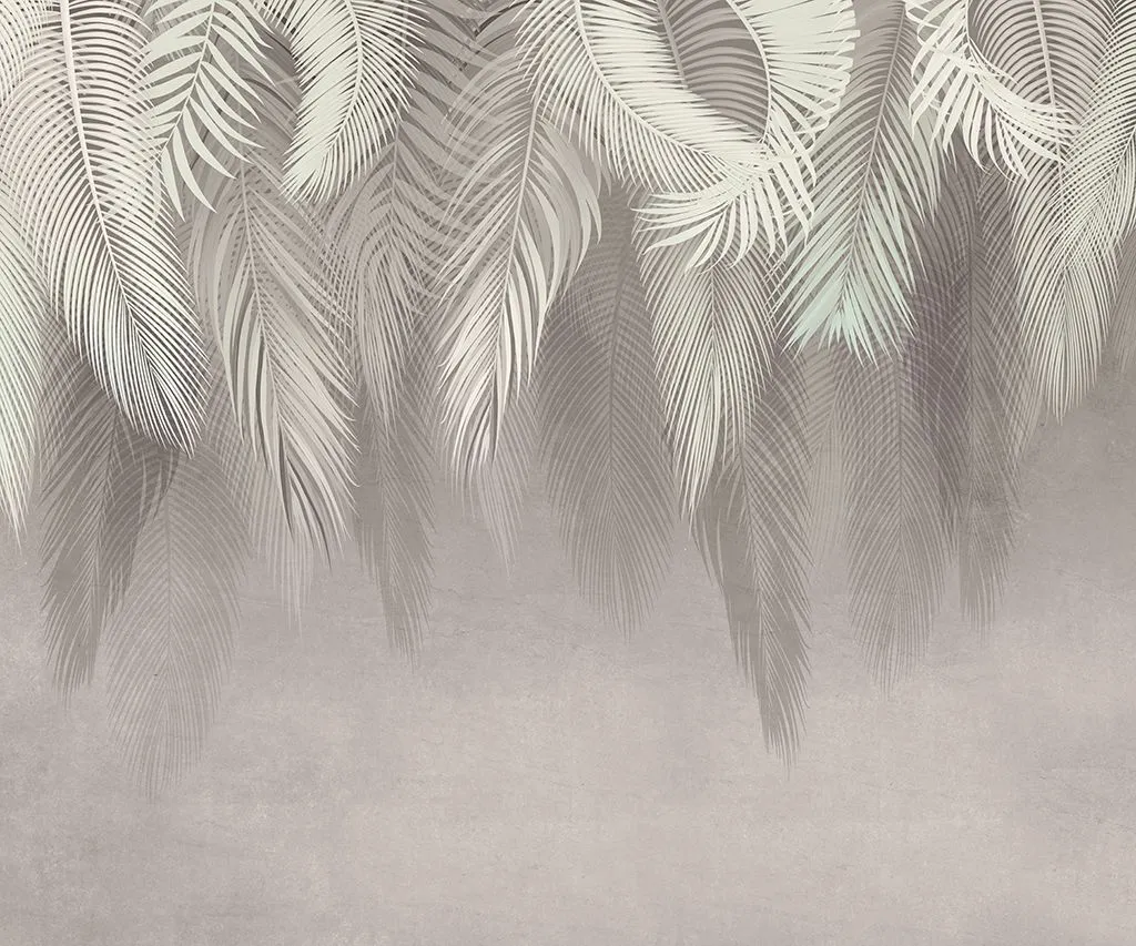 Фотообои в интерьере ветви пушистые серые  9-2114 фото