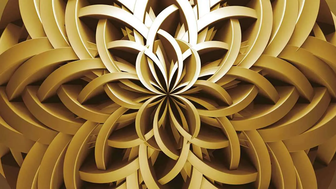 Фотообои в интерьере 3д абстракция цветочный орнамент  9-024 фото