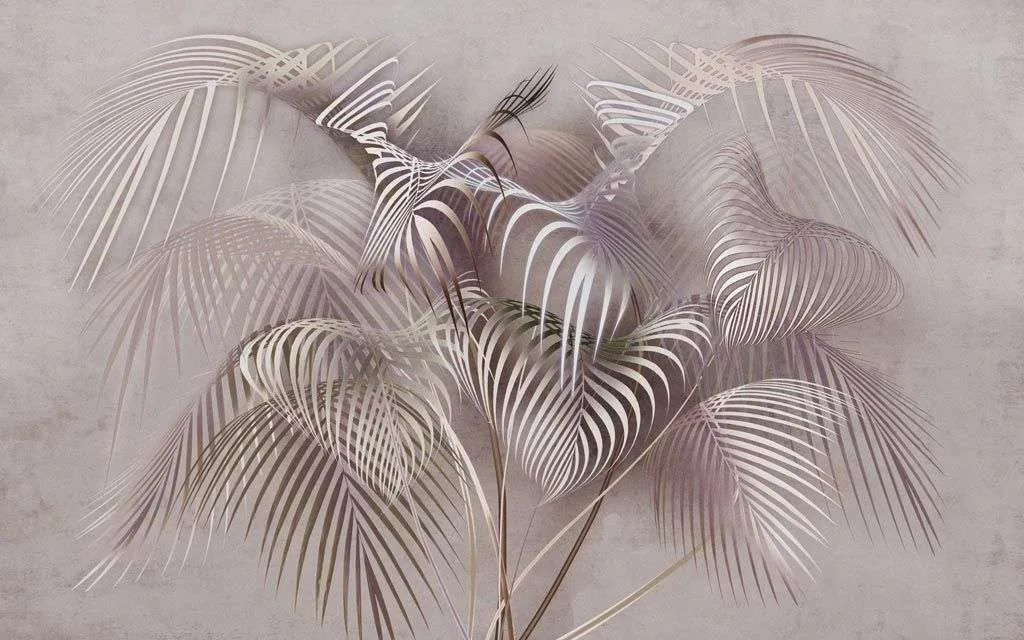 Фотообои в интерьере 3д папоротник  13-250 фото