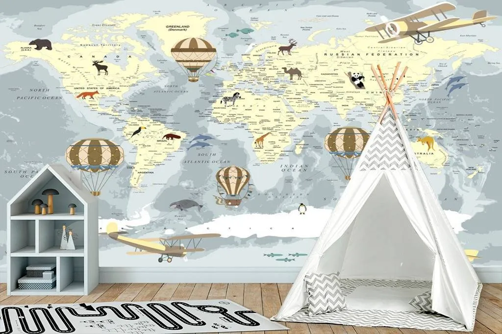 Фотообои Карта с воздушными шарами  12-990