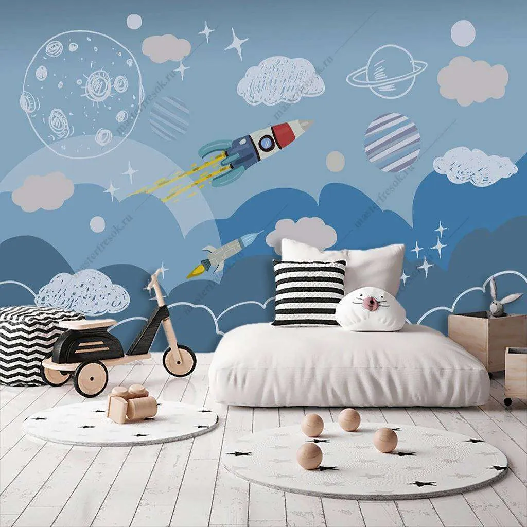 Фотообои в интерьере космос детский  12-872 фото