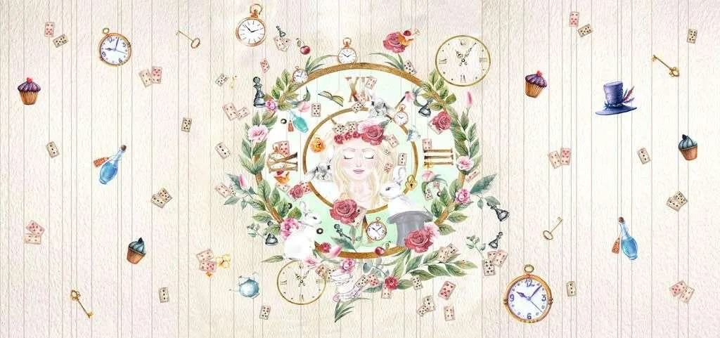 Фотообои в интерьере красивый фон для девочек  12-1309 фото