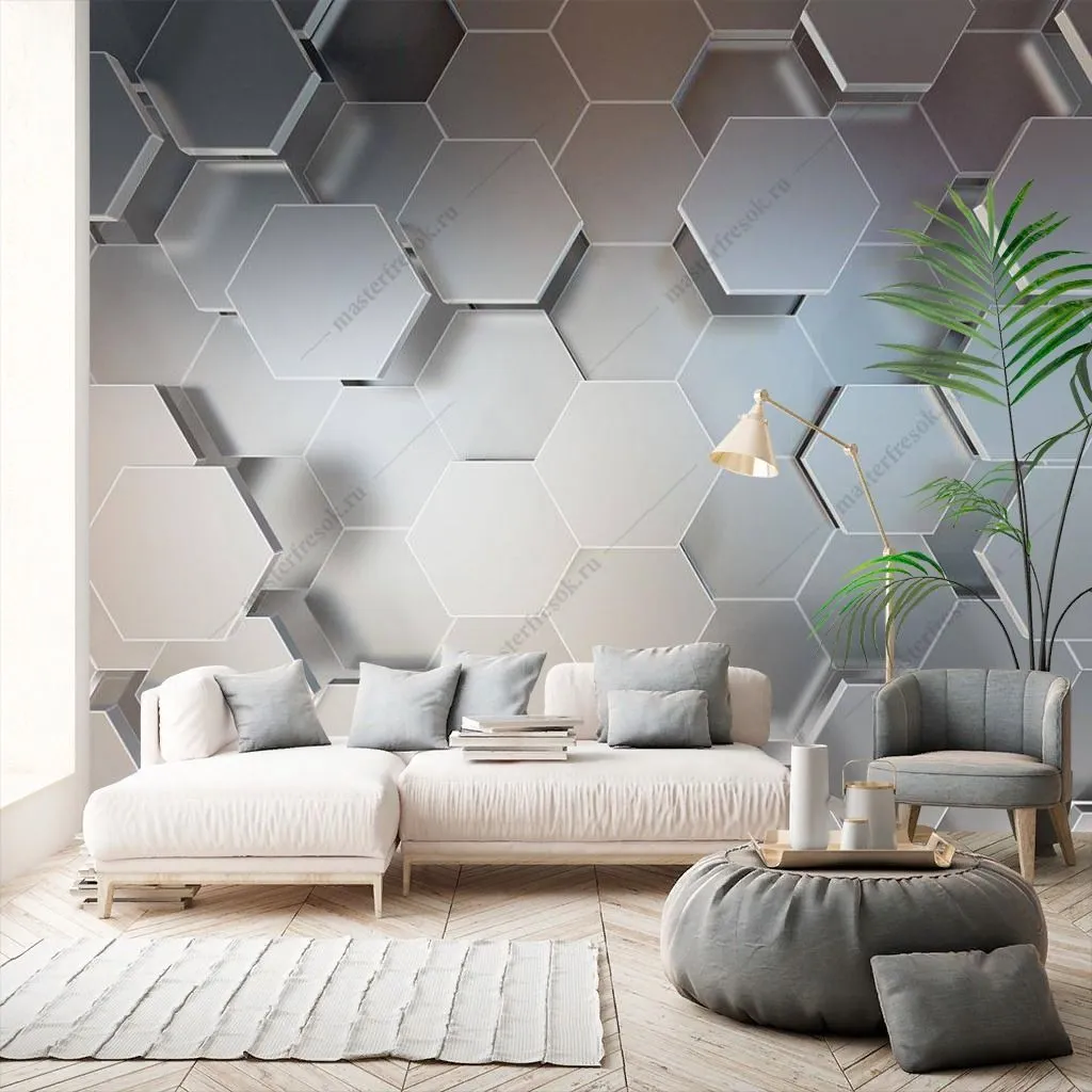 Фотообои 3д шестиугольники  10-881