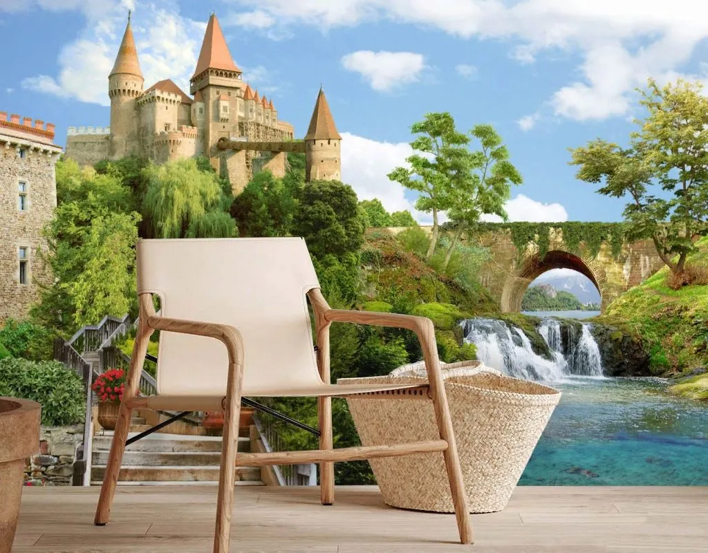 Фотообои в интерьере вид на замок  19-0028 фото