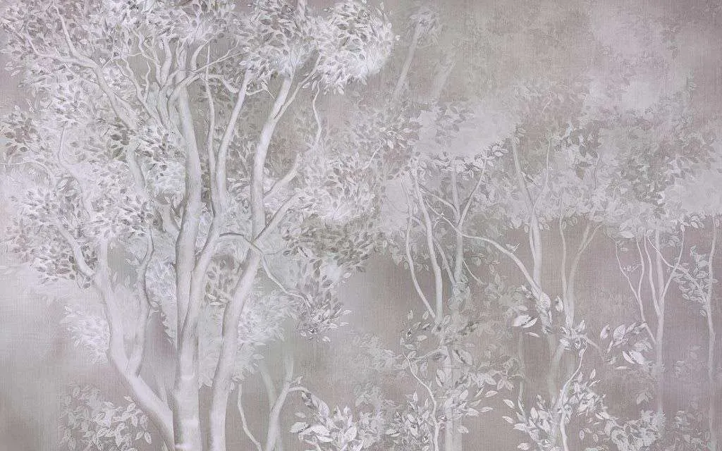Фотообои в интерьере деревья туманные  13-236 фото