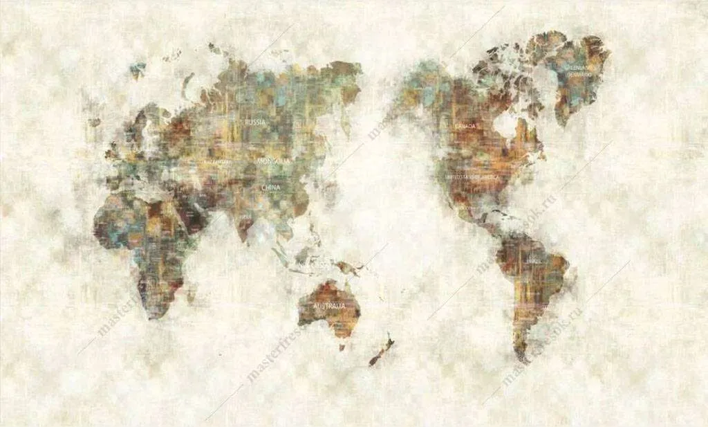 Фотообои в интерьере абстрактная карта  16-156 фото