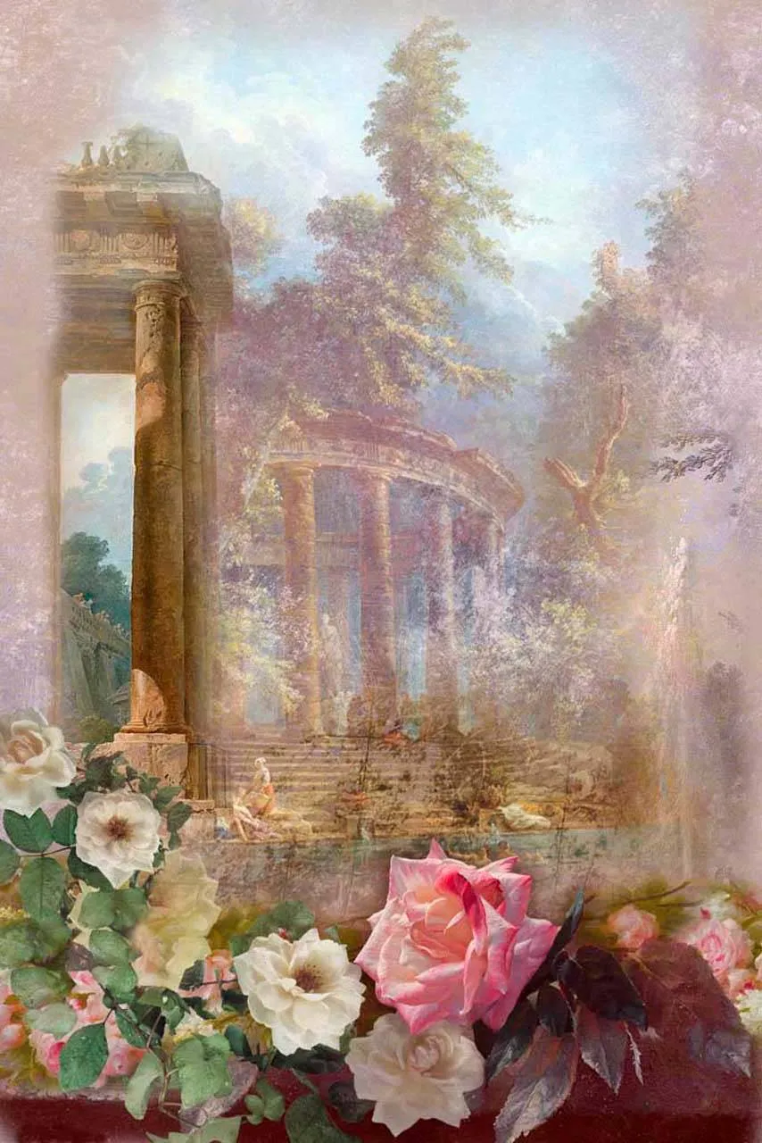 Фотообои в интерьере руины древнего храма в цветах  5-107 фото