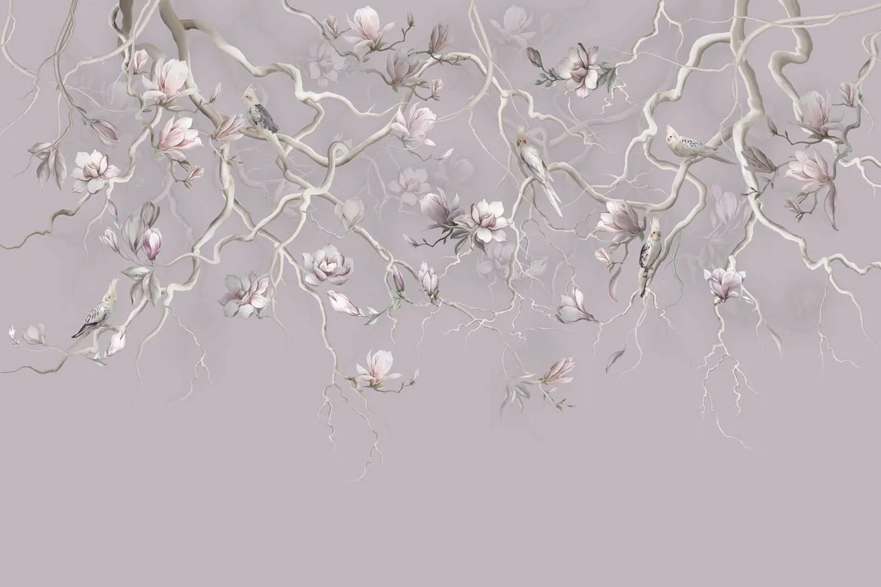 Фотообои в интерьере сакура нежная  13-738 фото