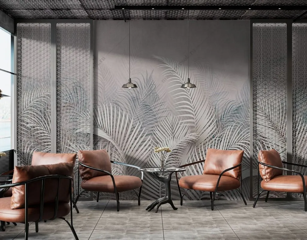 Фотообои в интерьере листья пальмы снизу  9-1601 фото