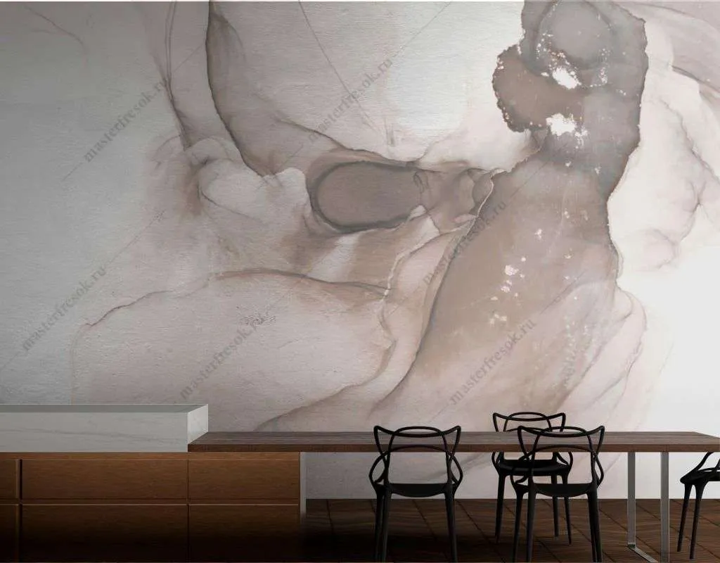 Фотообои в интерьере светлый фон флюид  9-1549 фото