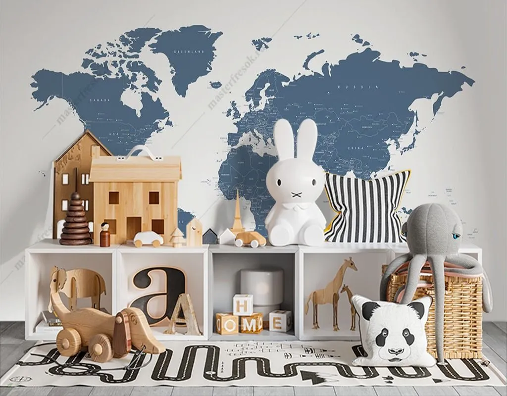 Фотообои Векторная карта мира  12-1571