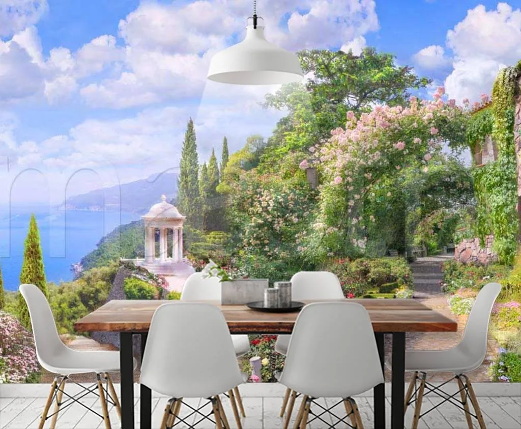 Фотообои в интерьере горная городская улочка на берегу италии  7-014 фото