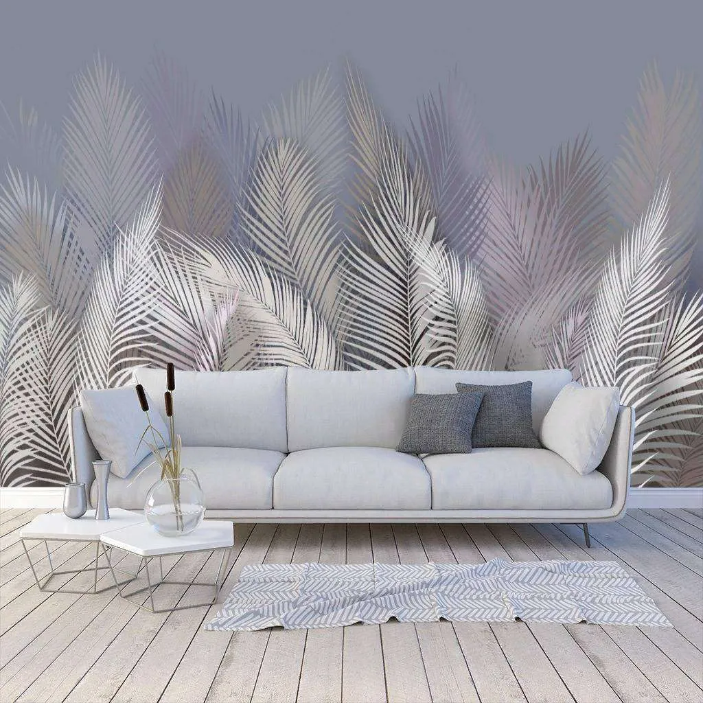 Фотообои в интерьере пальмовые ветви  13-220 фото