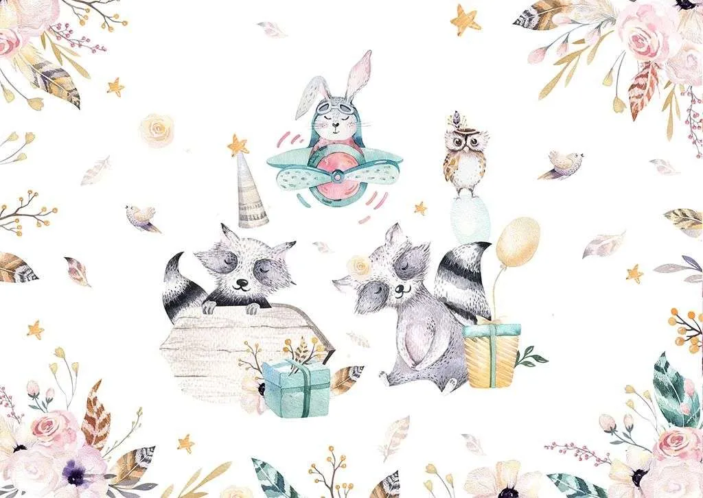 Фотообои в интерьере милые животные в детскую  14-067 фото