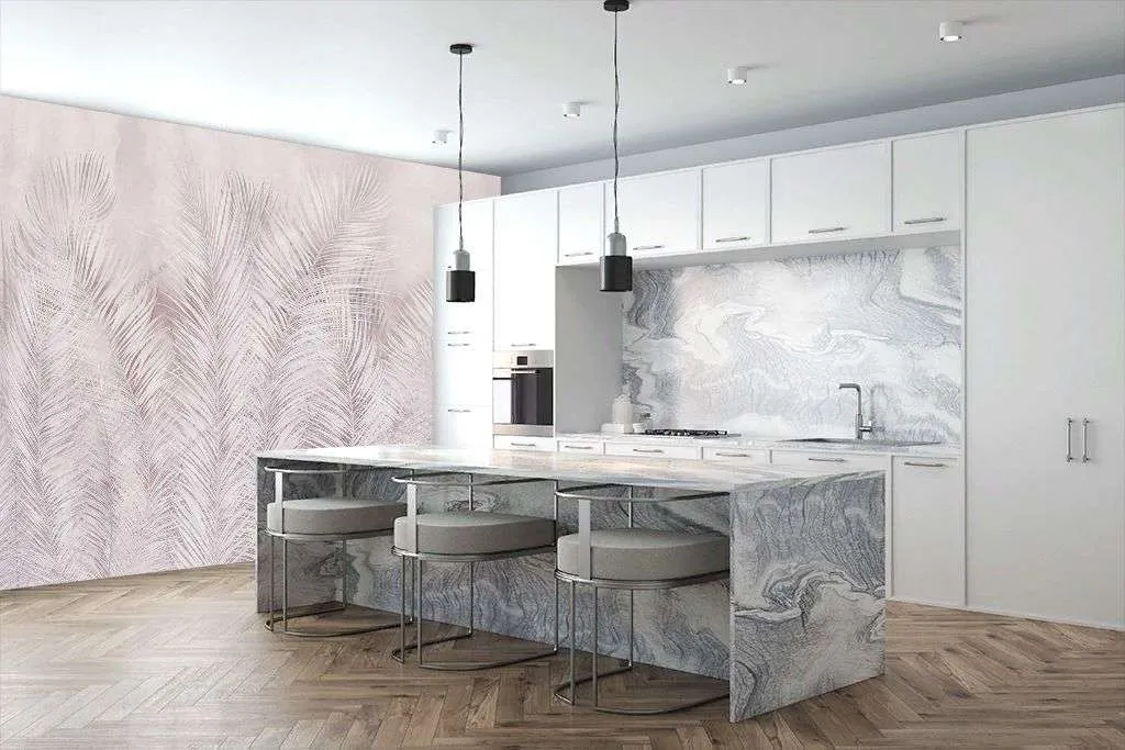 Фотообои в интерьере розовая ботаника  9-1317 фото