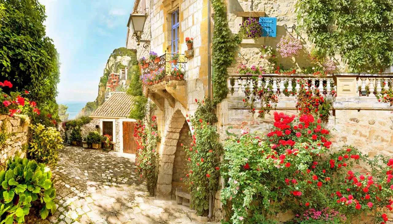 Фотообои в интерьере мостовая тропинка к морю  5-021 фото