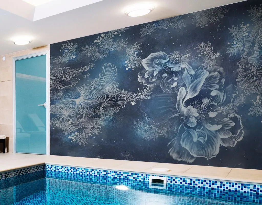 Фотообои в интерьере зимние узоры  9-1631 фото