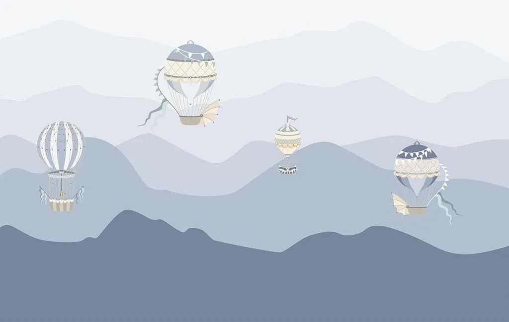 Фотообои в интерьере воздушный шарик в горах  14-077 фото