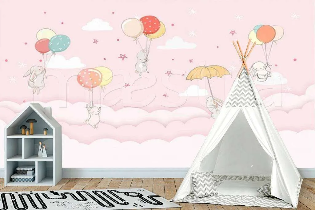 Фотообои Животные на зонтиках  15-108